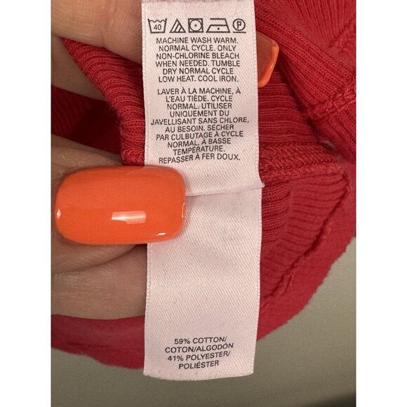 Victorias Secret Y2K M Red Waffle Knit Thermal Henley Top Cozy Lounge Coquette - Picture 5 of 8